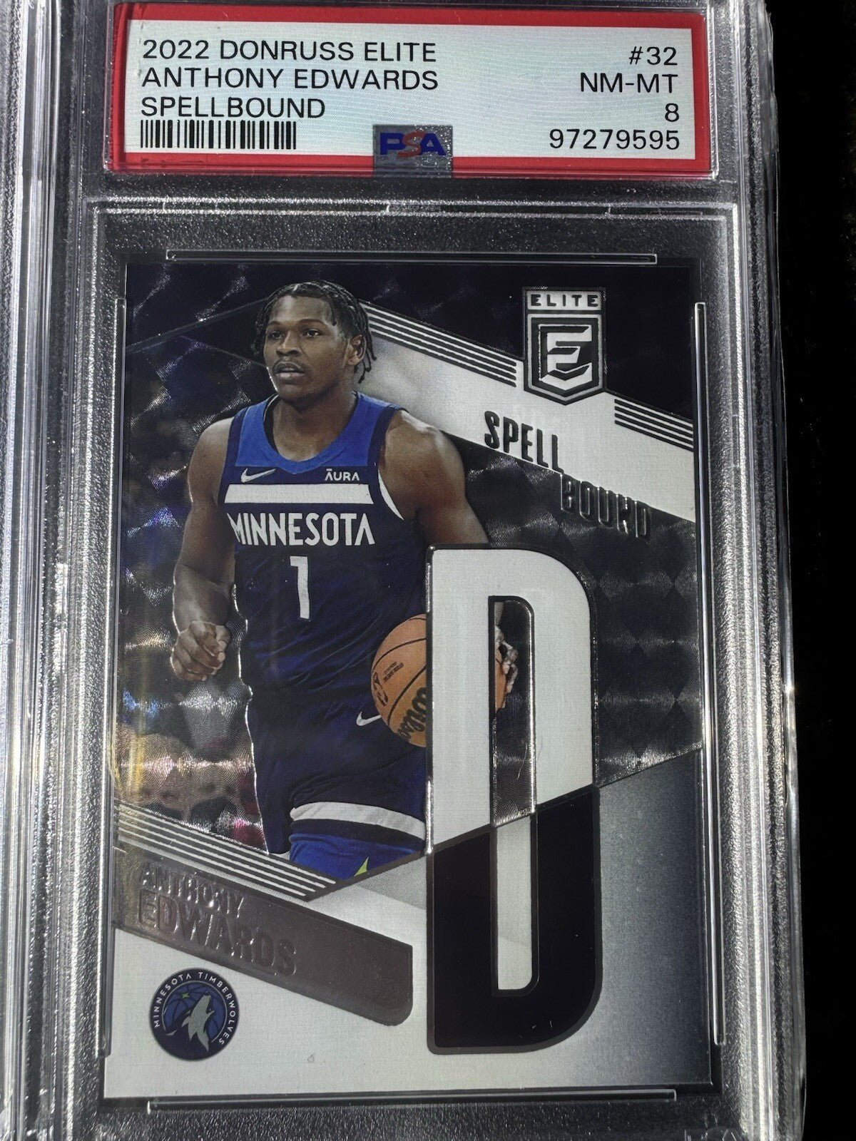 2022 Donruss Elite Spellbound Anthony Edwards Complete Set PSA 9-8 Graded Set