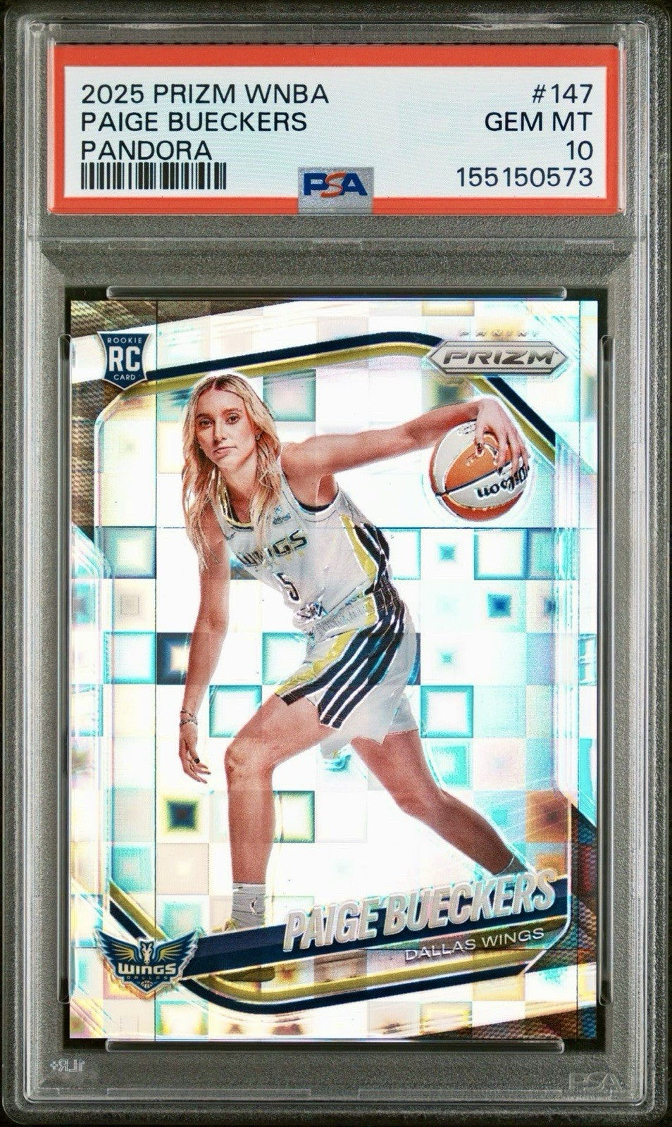 2025 Panini Prizm WNBA Paige Bueckers Rookie RC #147 Pandora Prizm PSA 10