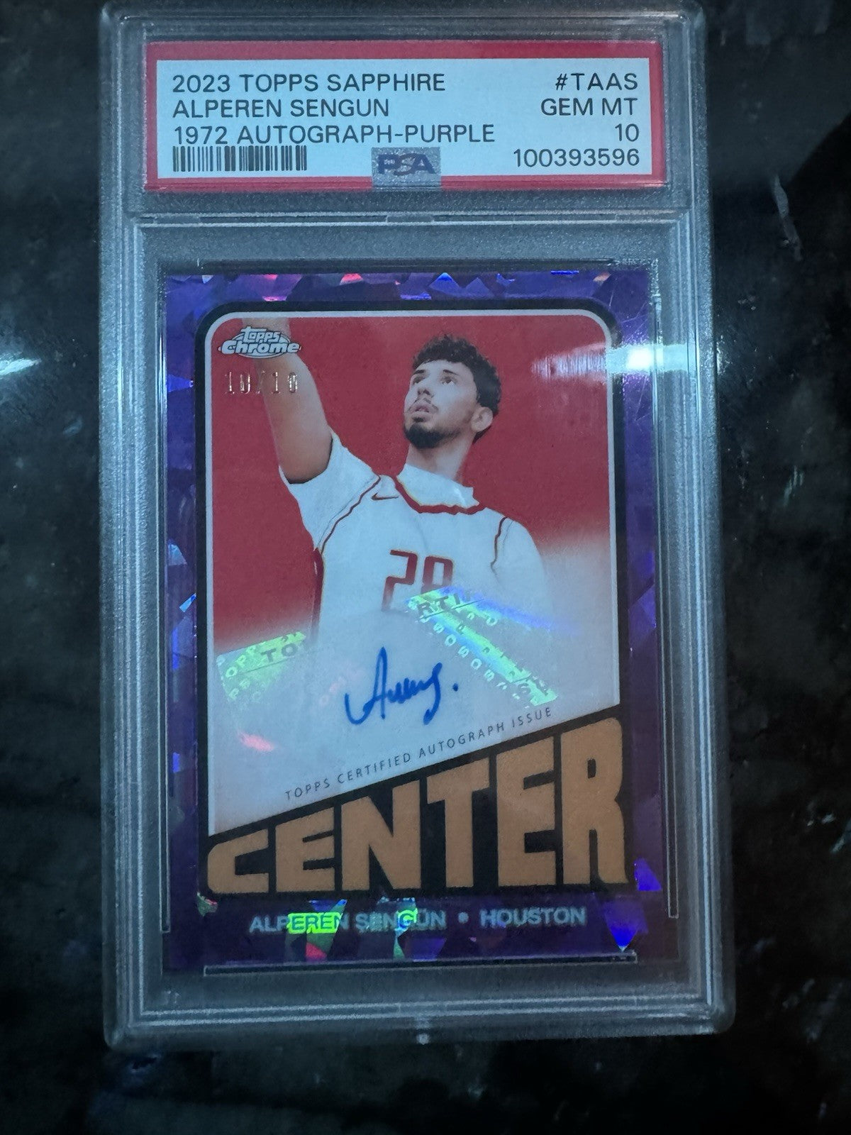 2023-24 Topps Chrome Sapphire - Autographs Purple Alperen Sengun /10 PSA 10 SSP