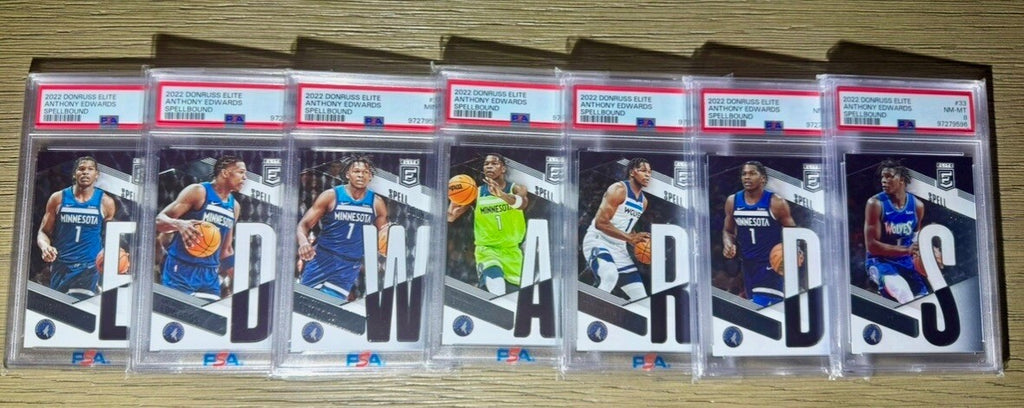 2022 Donruss Elite Spellbound Anthony Edwards Complete Set PSA 9-8 Graded Set