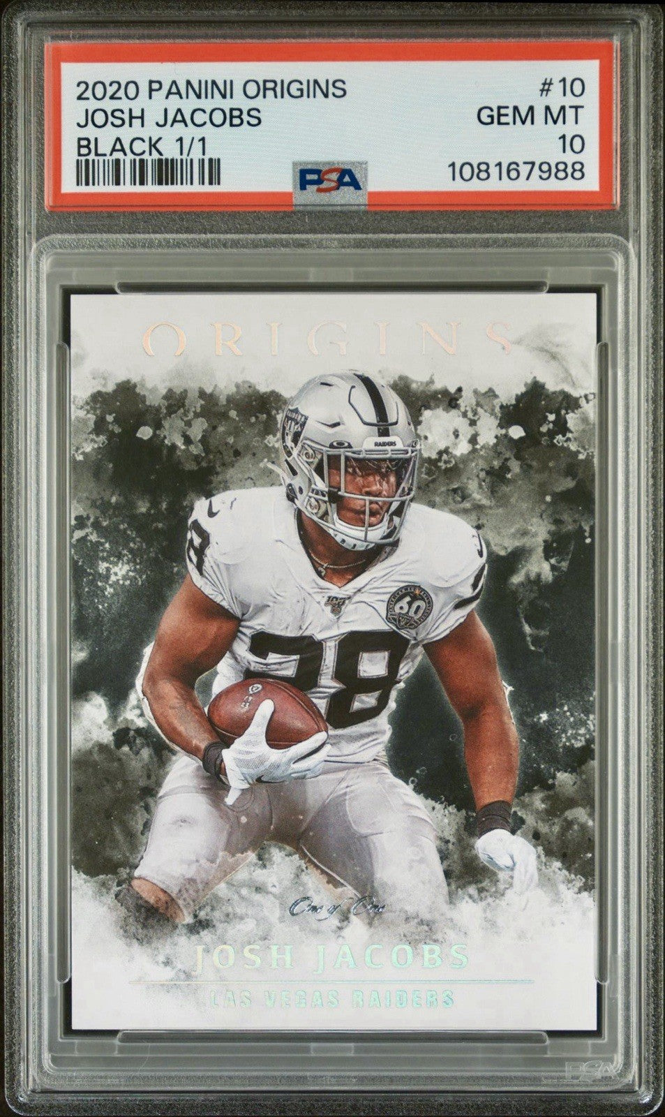 2020 Panini Origins Black Josh Jacobs 1/1 PSA 10 Gem Mint 💎 