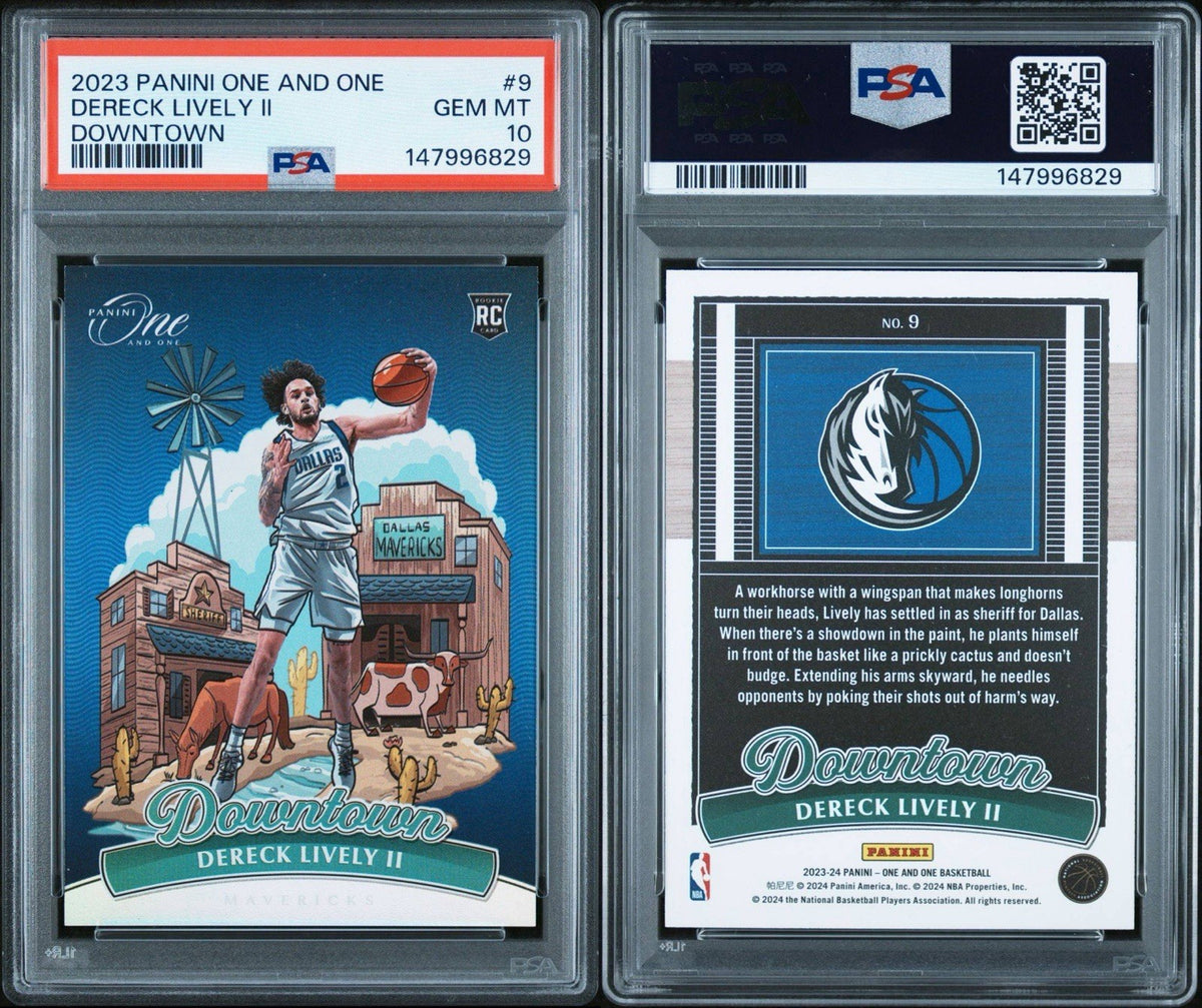 2023-24 Panini One and One Downtown Dereck Lively II #9 Rookie PSA 10 Mavericks