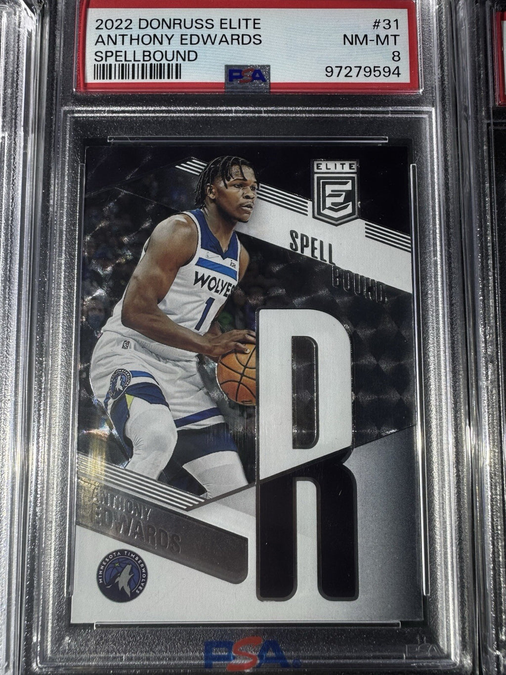 2022 Donruss Elite Spellbound Anthony Edwards Complete Set PSA 9-8 Graded Set