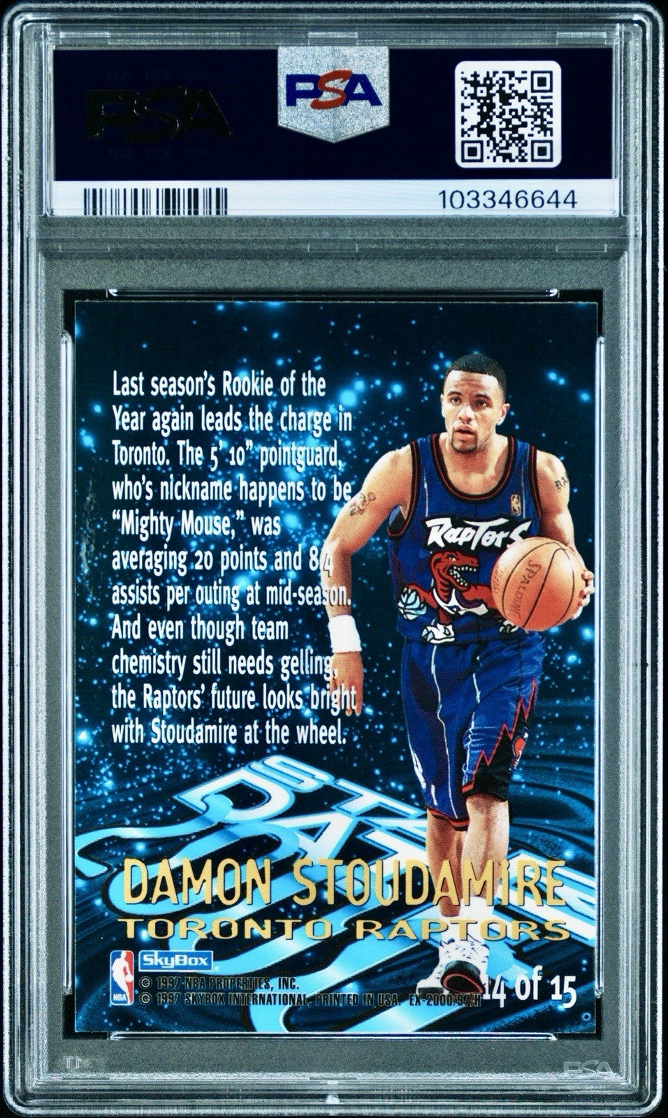 1996-97 Skybox E-X2000 - Star Date 2000 Damon Stoudamire #14 PSA 9 Pop 11