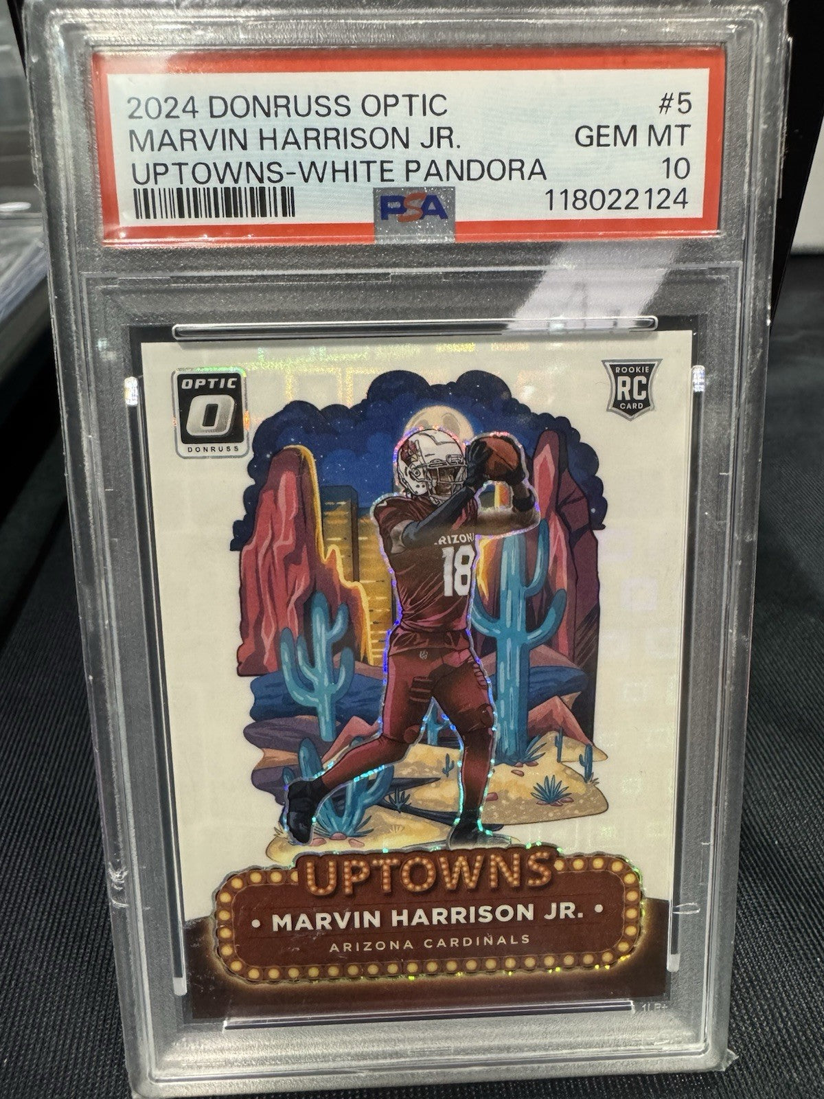 2024 Panini Donruss Optic Uptowns Marvin Harrison Jr #5 White Pandora /25 PSA 10