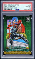 2024-25 Panini Donruss Optic Downtown Jaylen Brown #15 Gold Prizm #10/10 PSA 10