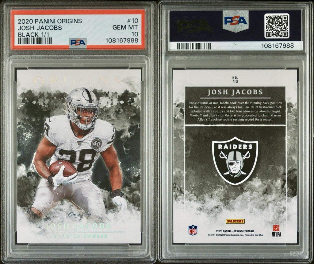 2020 Panini Origins Black Josh Jacobs 1/1 PSA 10 Gem Mint 💎 