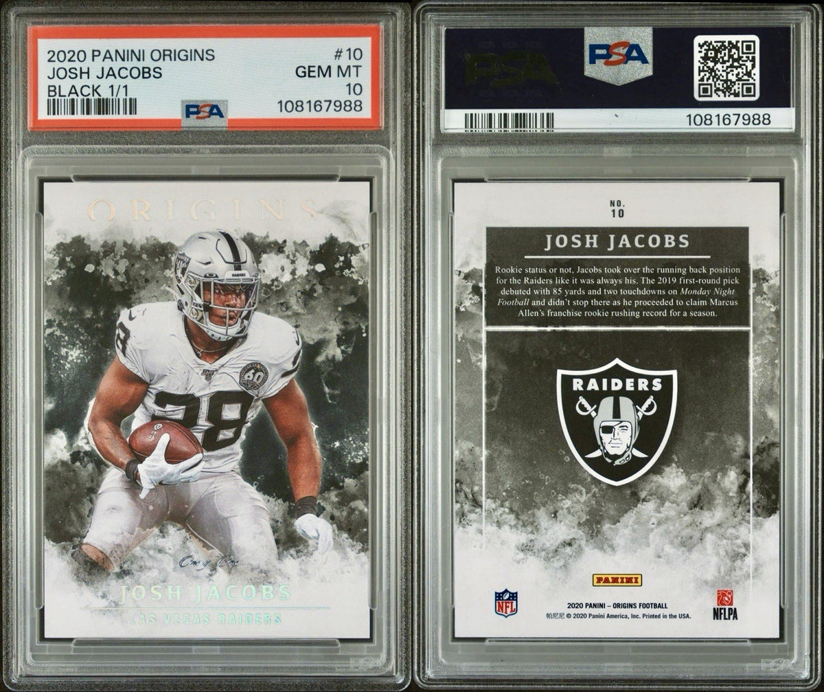 2020 Panini Origins Black Josh Jacobs 1/1 PSA 10 Gem Mint 💎 