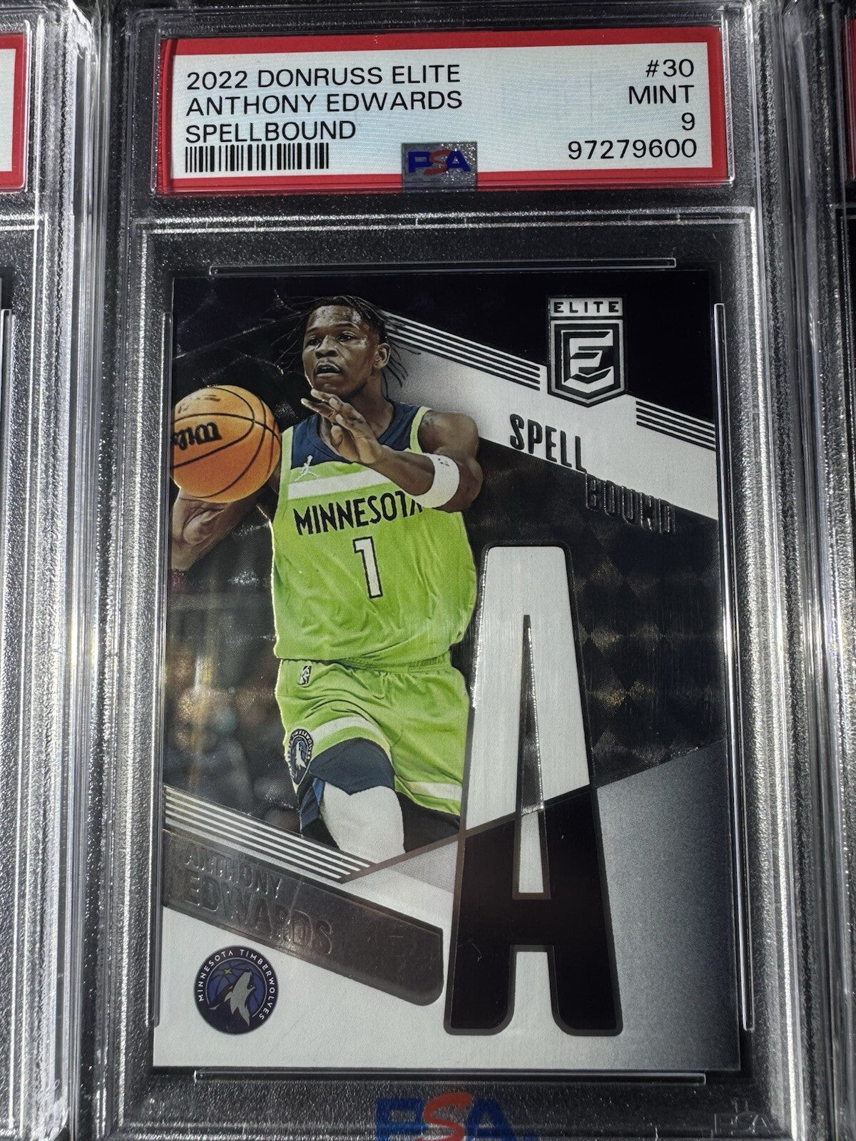 2022 Donruss Elite Spellbound Anthony Edwards Complete Set PSA 9-8 Graded Set