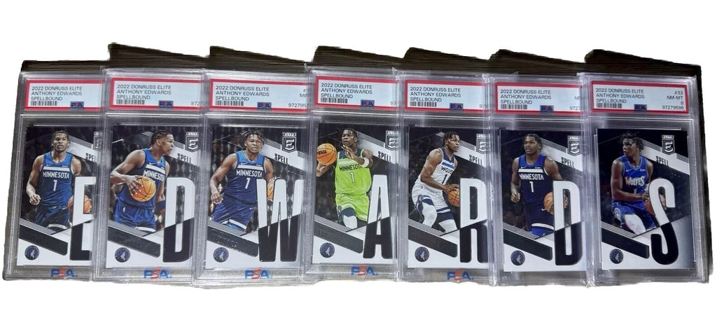 2022 Donruss Elite Spellbound Anthony Edwards Complete Set PSA 9-8 Graded Set