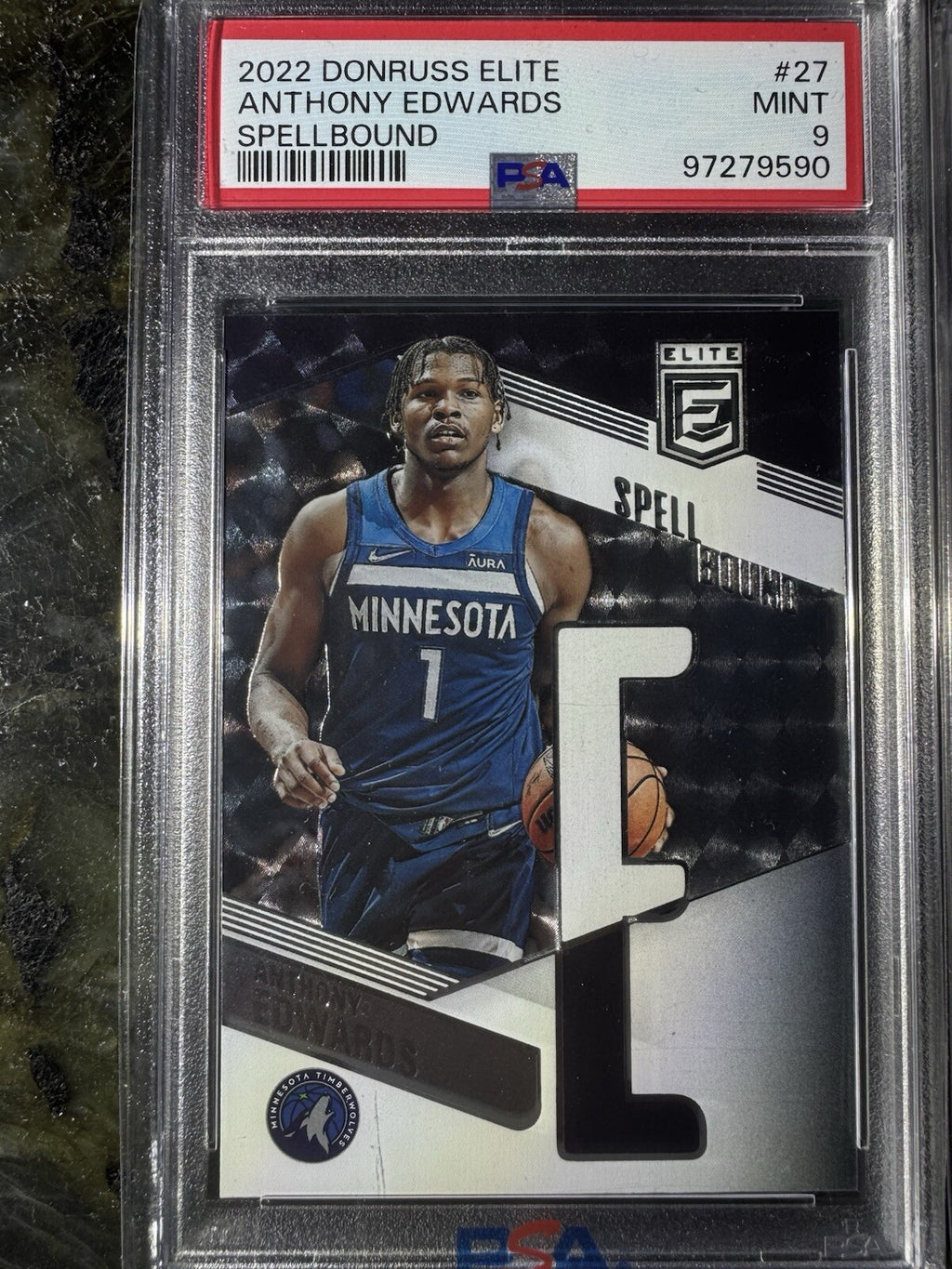 2022 Donruss Elite Spellbound Anthony Edwards Complete Set PSA 9-8 Graded Set