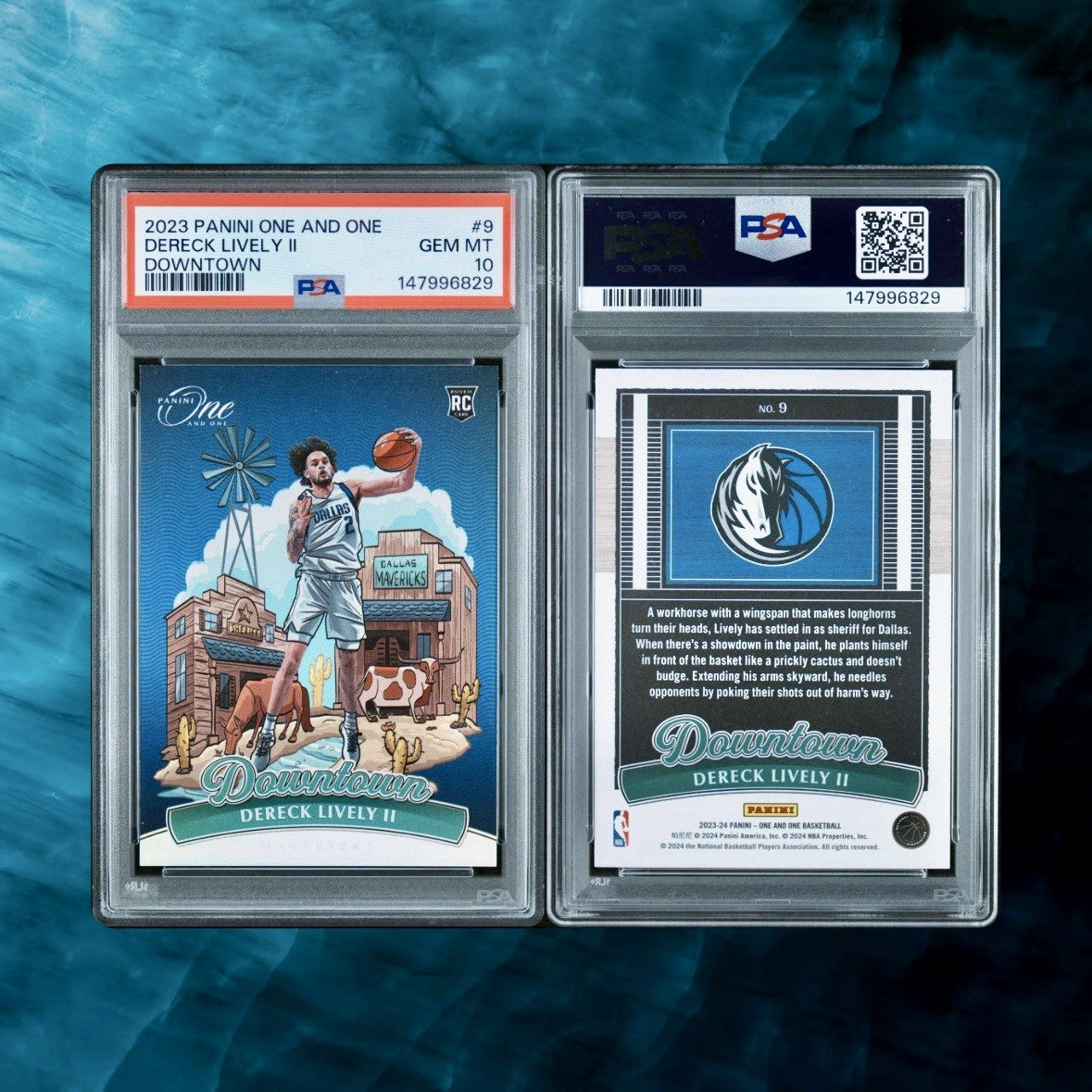 2023-24 Panini One and One Downtown Dereck Lively II #9 Rookie PSA 10 Mavericks