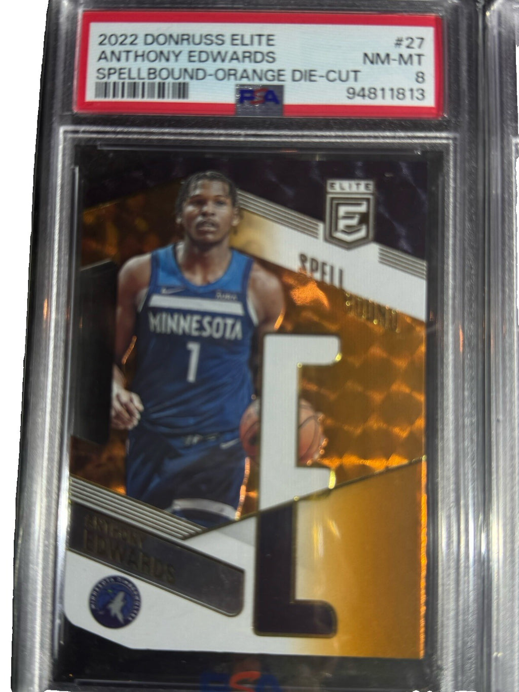 2022 Donruss Elite Spellbound Anthony Edwards Orange Die Cut PSA Graded Set
