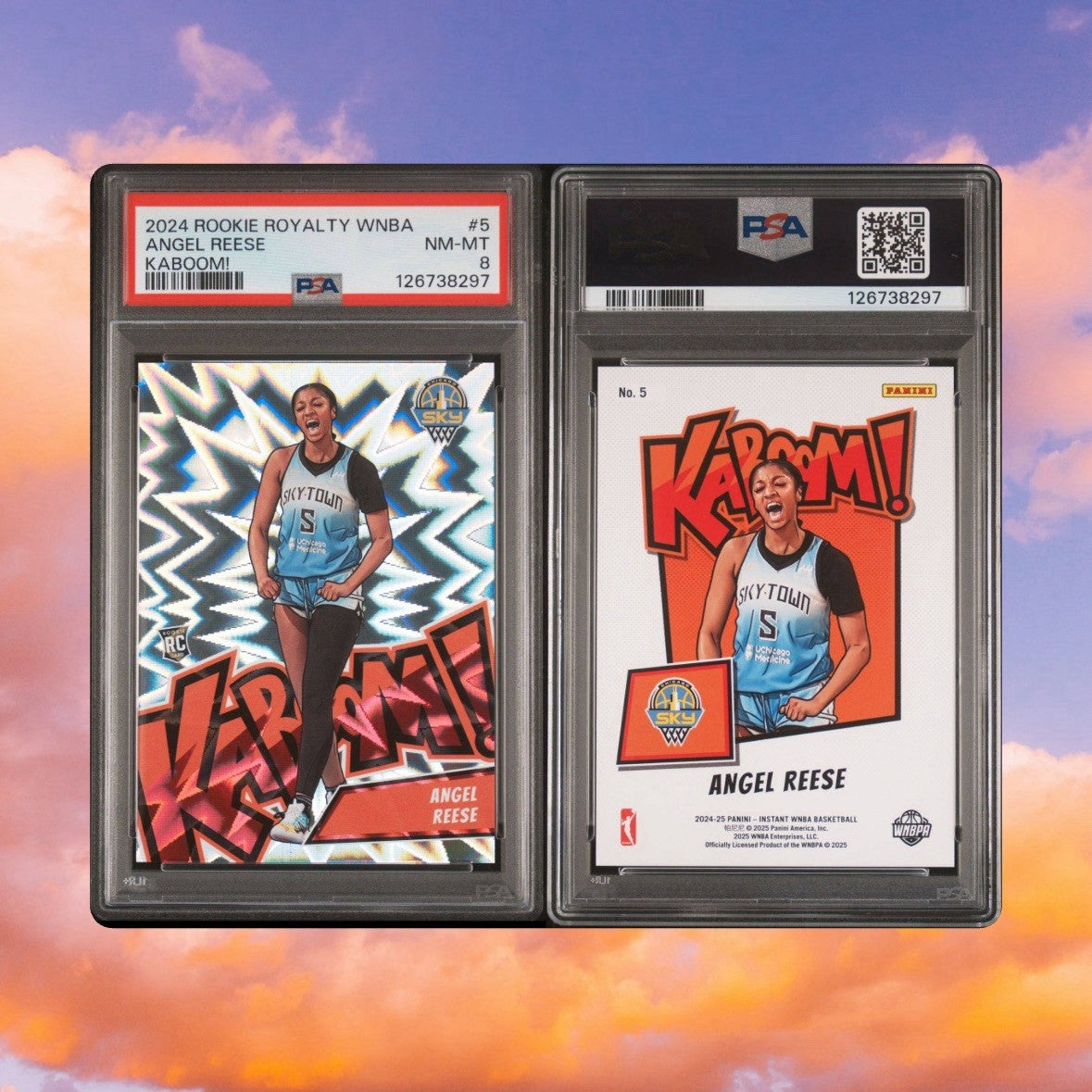 ANGEL REESE 2024 PANINI WNBA #5 KABOOM! ROOKIE RC SP KABOOM PSA 8- Pop 1