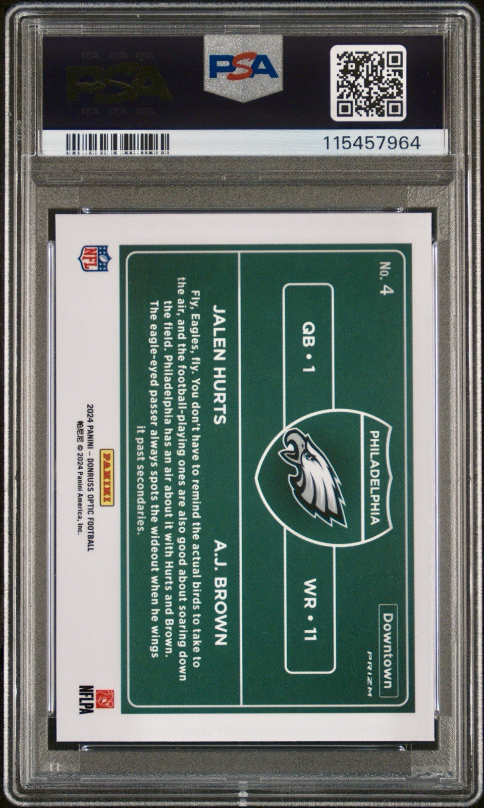 2024 Panini Donruss Optic - Downtown Duos Jalen Hurts, A.J. Brown #4