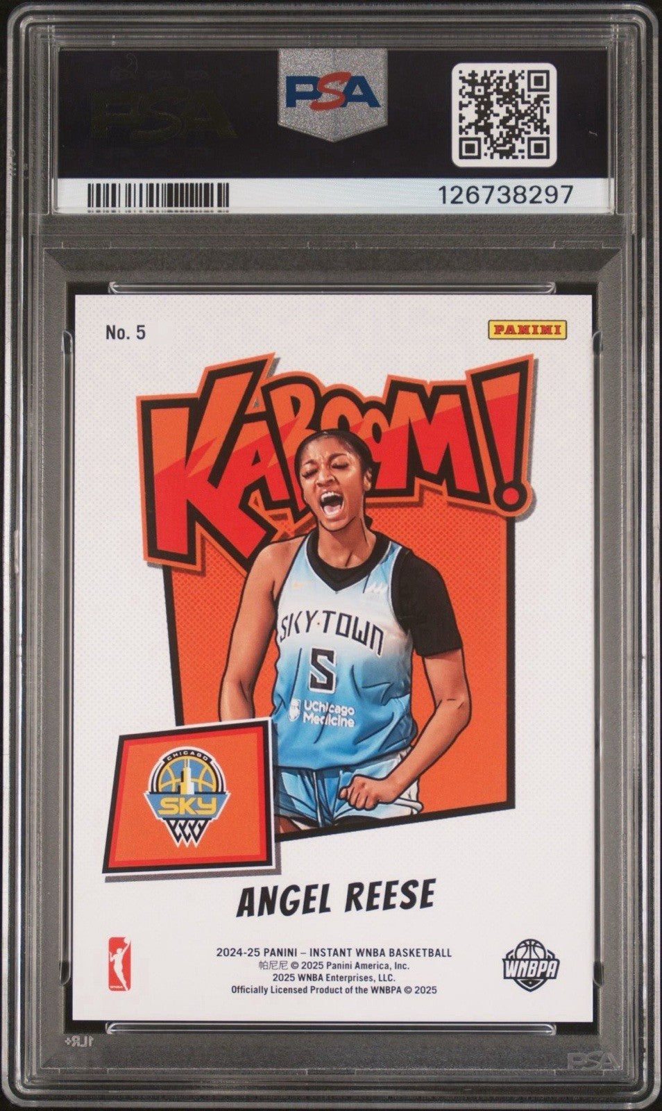 ANGEL REESE 2024 PANINI WNBA #5 KABOOM! ROOKIE RC SP KABOOM PSA 8- Pop 1