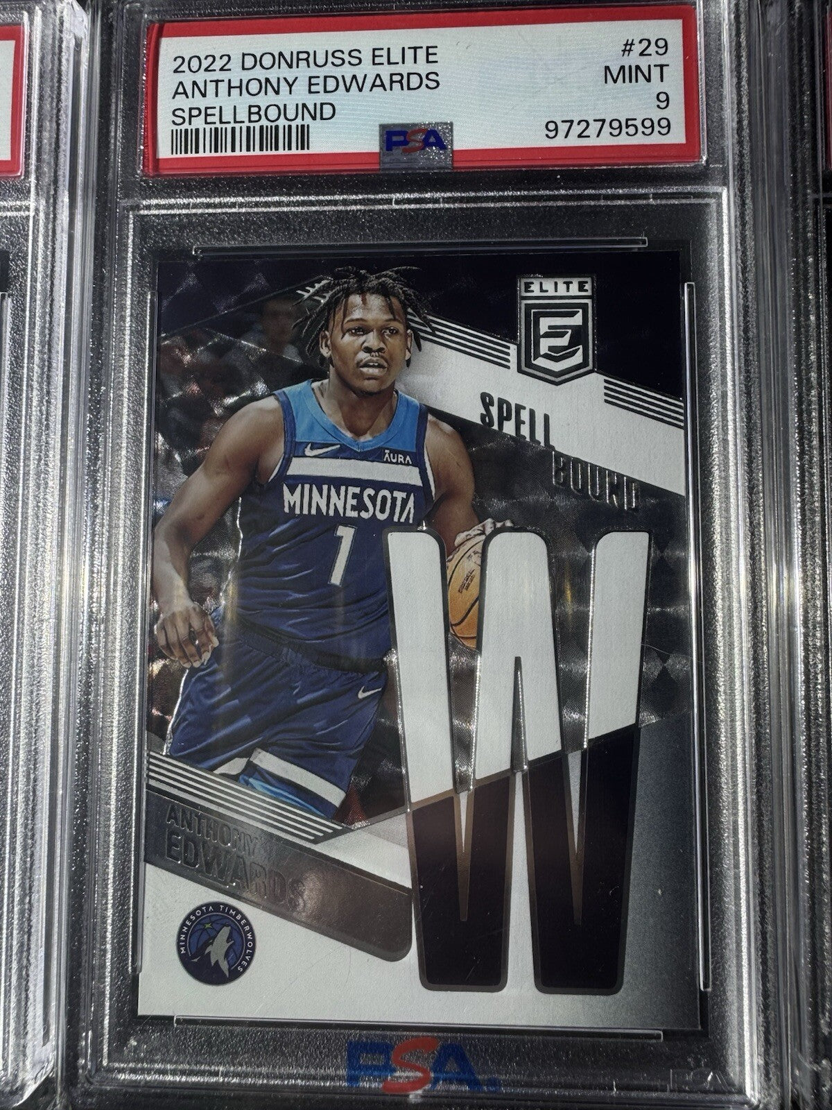 2022 Donruss Elite Spellbound Anthony Edwards Complete Set PSA 9-8 Graded Set