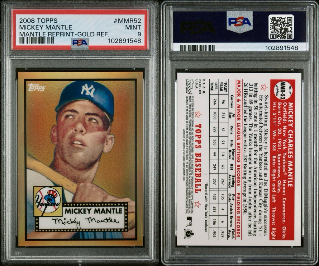 2008 Topps Mickey Mantle Gold Refractor PSA 9 #MMR-52 Pop 125 Rare