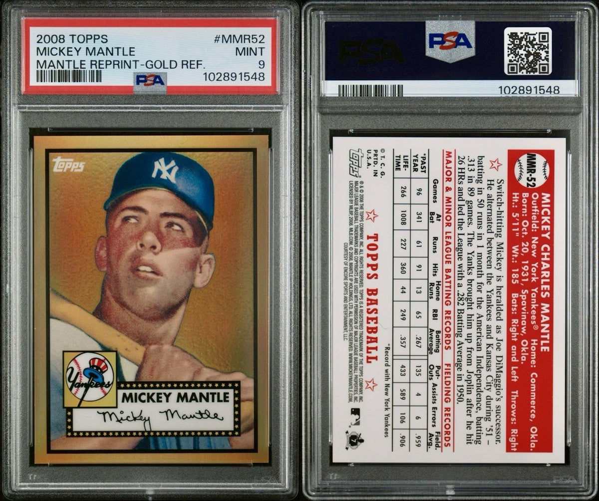 2008 Topps Mickey Mantle Gold Refractor PSA 9 #MMR-52 Pop 125 Rare