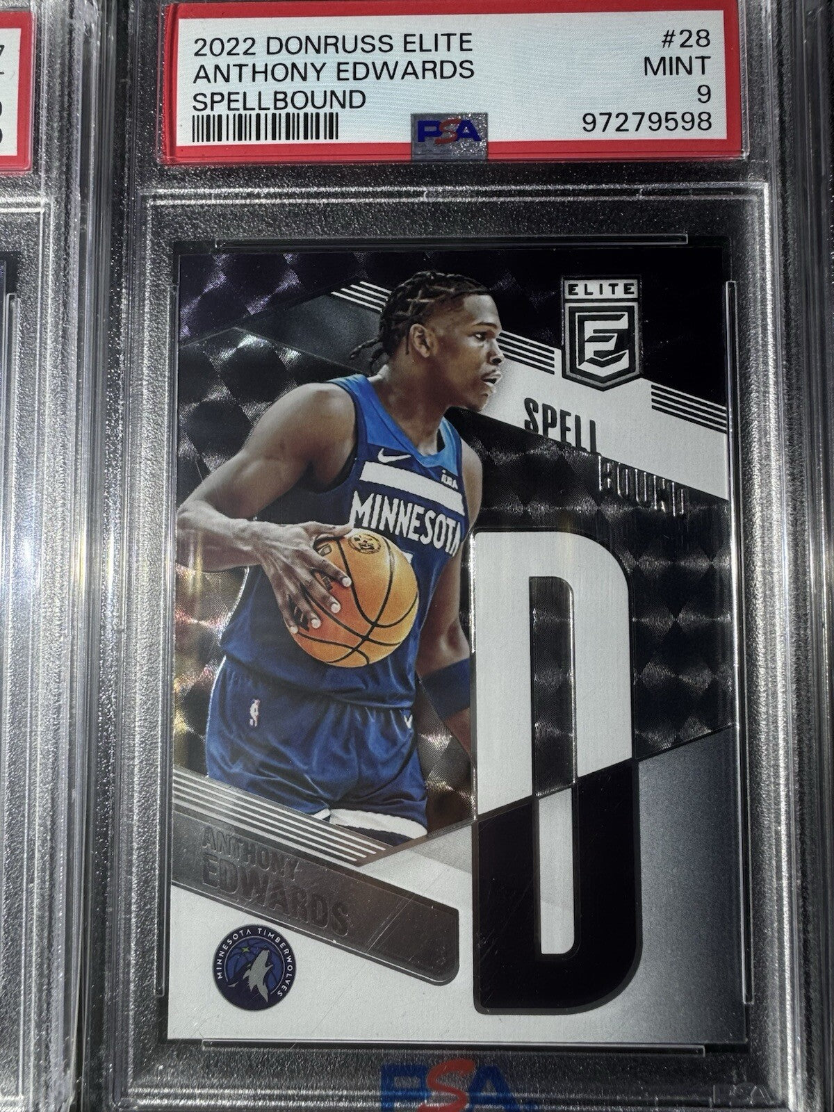 2022 Donruss Elite Spellbound Anthony Edwards Complete Set PSA 9-8 Graded Set