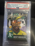 2021 Topps Project70 Artist Proof Silver Frame Rickey Henderson Auto /51 PSA 9/9