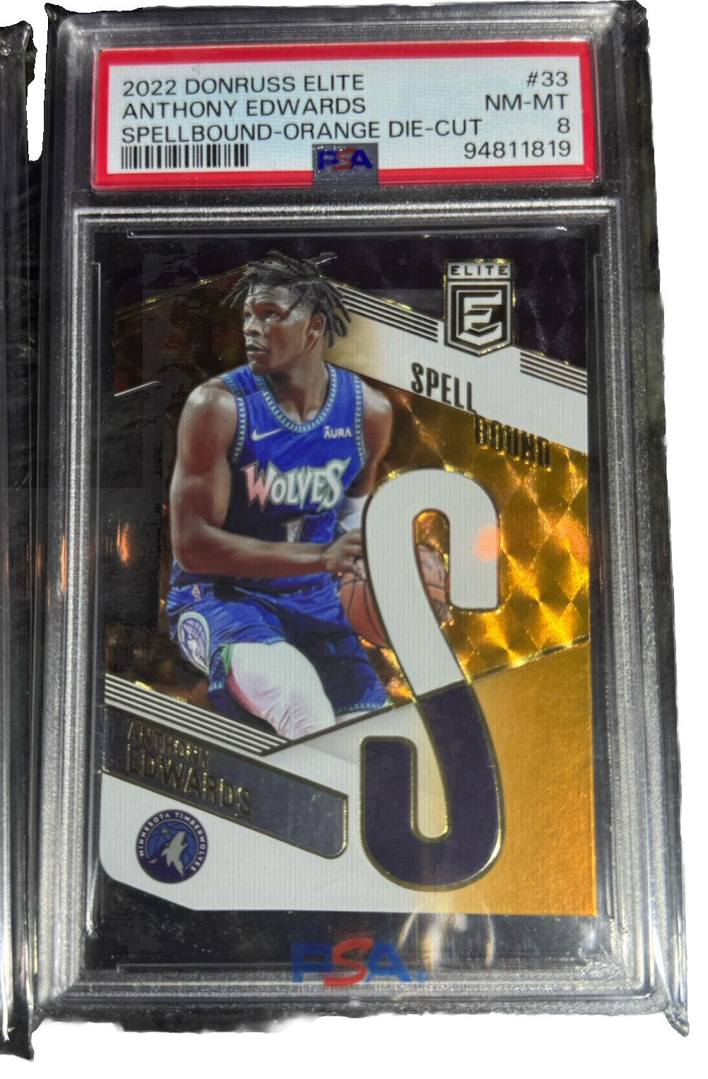 2022 Donruss Elite Spellbound Anthony Edwards Orange Die Cut PSA Graded Set