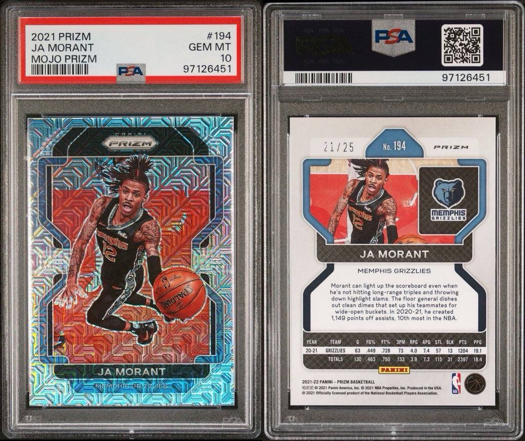 2021 Panini Prizm Ja Morant Mojo Prizm 194 PSA 10 SSP /25 Pop 10 Super Rare