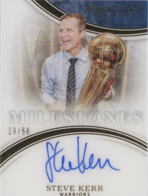 2015-16 Panini Immaculate Collection Milestones Steve Kerr #12 Auto /50 Sealed