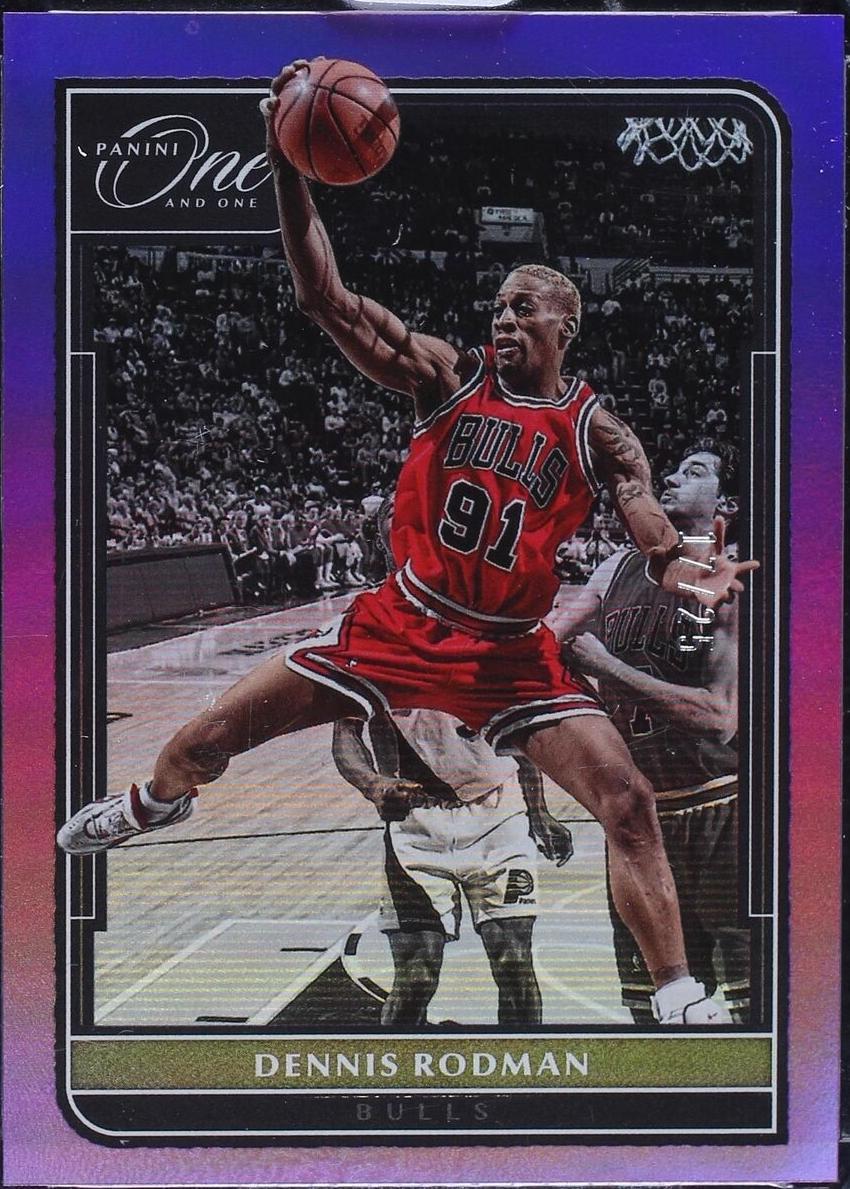 2021-22 Panini One and One - Legends Dennis Rodman #161 Purple /25