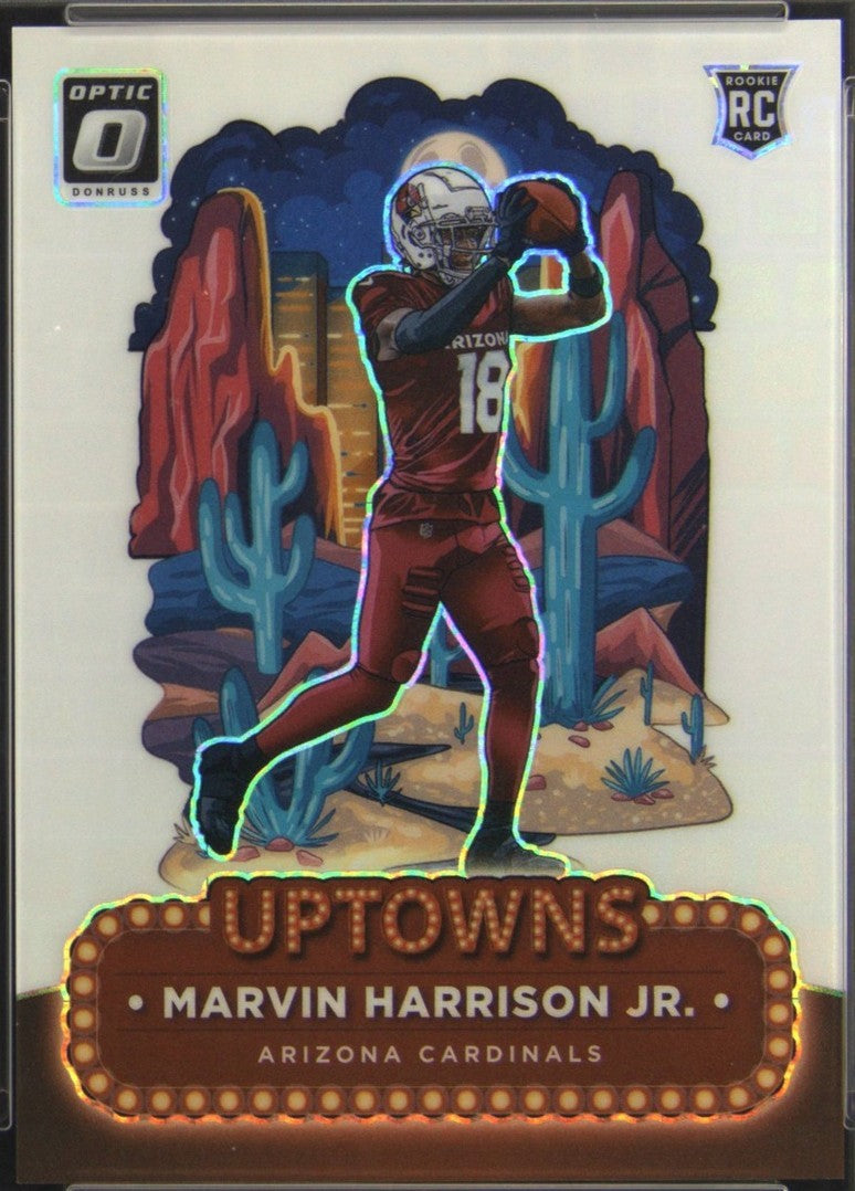 2024 Panini Donruss Optic Uptowns Marvin Harrison Jr #5 White Pandora /25 PSA 10