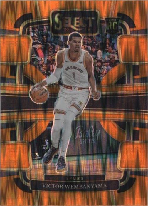2023 Panini Select Concourse Victor Wembanyama #87 Orange Flash Prizm (RC) PSA10